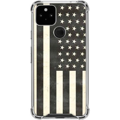 Black & White USA Flag Google Pixel 5a 5G Clear Case